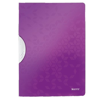 Skoroszyt z klipsem A4 LEITZ WOW plastikowy kol. fioletowy [41850062]