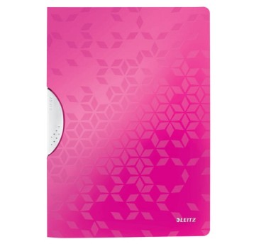 Skoroszyt z klipsem A4 LEITZ WOW plastikowy kol. różowy [41850023]