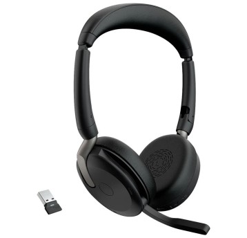 Słuchawki nauszne bezprzewodowe z mikrofonem USB/USB-C JABRA Evolve2 65 Flex Link380a MS Stereo kol. czarny Bluetooth [26699-999-999]