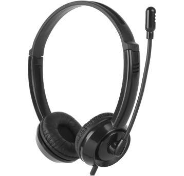 Słuchawki nauszne przewodowe z mikrofonem Minijack HP DHE-8009 kol. czarny [194R3AA]