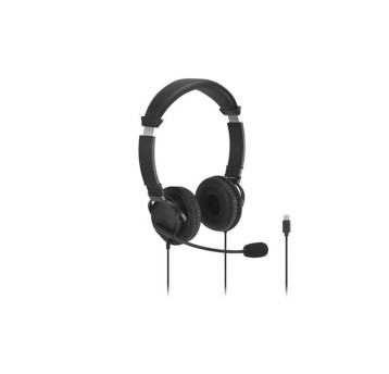 Słuchawki nauszne przewodowe z mikrofonem USB-C KENSINGTON kol. czarny z mikrofonem i regulacją głośności [K97464WW]