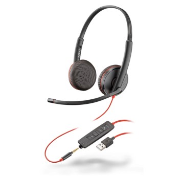 Słuchawki nauszne przewodowe z mikrofonem USB/Minijack PLANTRONICS Blackwire C3225 kol. czarny [209747-201]