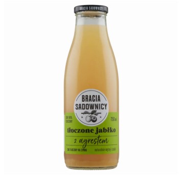 Sok owocowy BRACIA SADOWNICY jabłko z agrestem butelka szkło 750ml 6 szt.