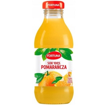 Sok owocowy FORTUNA pomarańcza butelka szkło 300ml 15 szt.