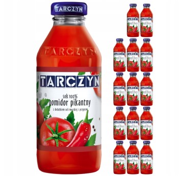 Sok warzywny TARCZYN pikantny pomidor butelka szkło 300ml 15 szt.