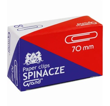 Spinacze biurowe okrągłe GRAND 70mm kol. srebrny 50 szt. pudełko [110-1384]
