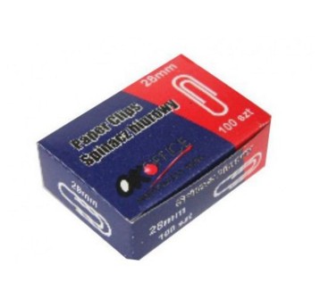 Spinacze biurowe okrągłe OK.OFFICE 28mm kol. srebrny 100 szt. pudełko