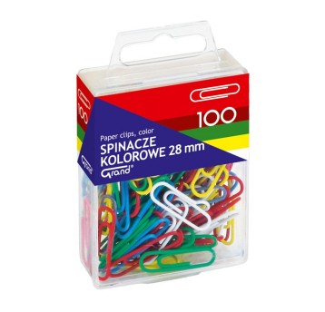 Spinacze biurowe okrągłe OK.OFFICE 28mm wielokolorowy 50 szt. pudełko