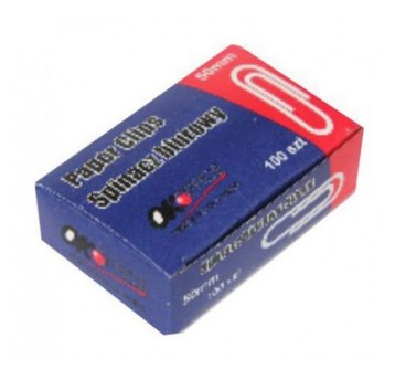 Spinacze biurowe okrągłe OK.OFFICE 50mm kol. srebrny 100 szt. pudełko