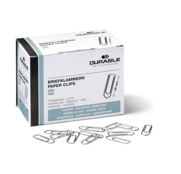 Spinacze biurowe trójkątne DURABLE 26mm kol. srebrny 1000 szt. pudełko ocynkowane [1207-25]