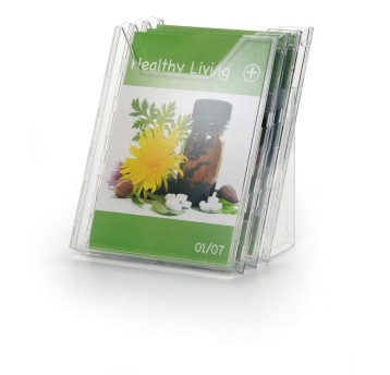 Stojak na ulotki biurkowy 3 kieszenie pion A4 DURABLE COMBIBOXX kol. przezroczysty możliwość rozbudowy [858019]