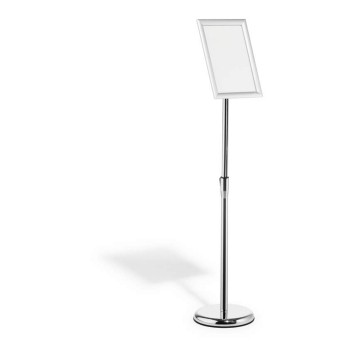 Stojak prezentacyjny podłogowy pion A4 DURABLE kol. srebrny z aluminiową ramką zatrzaskową [479823]