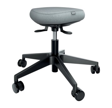 Stołek do pracy w pozycji siedzącej z regulacją wysokości LEITZ ERGO kol. czarny siedzisko szare [65770095]