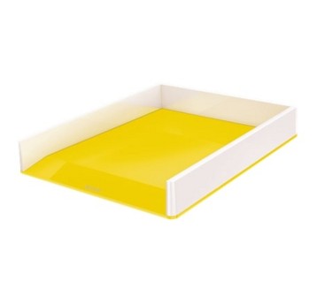 Szuflada na dokumenty A4 LEITZ WOW polistyren kol. biało-żółty [53611016]