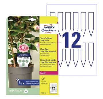 Tabliczka do oznaczania roślin 100 x 20mm AVERY ZWECKFORM kol. biały wodoodporna 120 szt. [T3005-10]