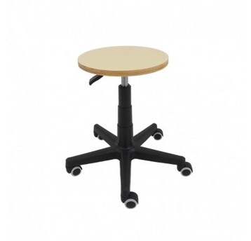 Taboret warsztatowy sklejka kol. bukowy ring base, kółka [R13612]