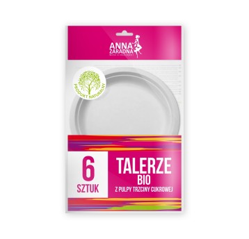 Talerz trzcina cukrowa Ø17cm kol. biały 6 szt. ANNA ZARADNA [ST-AZ-035694]