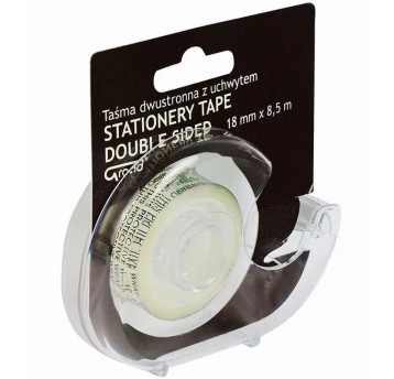 Taśma biurowa klejąca dwustronna GRAND 18mm x 8,5m z podajnikiem [130-1903]