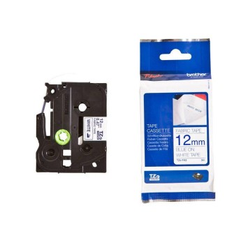 Taśma BROTHER TZE-FA3 kol. niebieski na białym 12mm x 3m