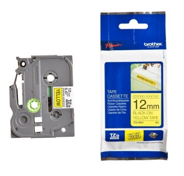 Taśma BROTHER TZE-S631 kol. czarny na żółtym 12mm x 8m mocny klej