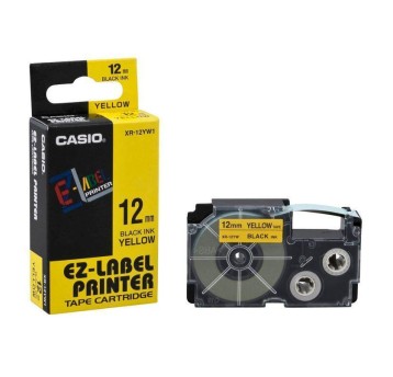 Taśma CASIO XR-12YW1 kol. czarny na żółtym 12mm x 8m