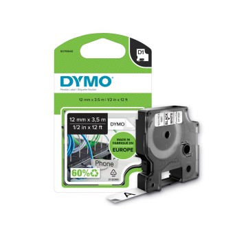 Taśma DYMO 16957 / S0718040 kol. czarny na białym 12mm x 3,5m D1 nylonowa