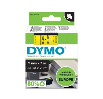 Taśma DYMO 40918 / S0720730 kol. czarny na żółtym 9mm x 7m D1