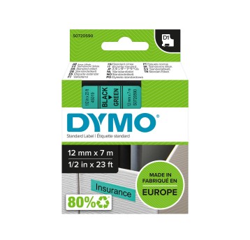 Taśma DYMO 45019 / S0720590 kol. czarny na zielonym 12mm x 7m D1