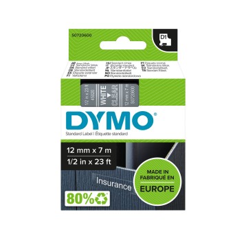 Taśma DYMO 45020 / S0720600 kol. biały na przezroczystym 12mm x 7m D1