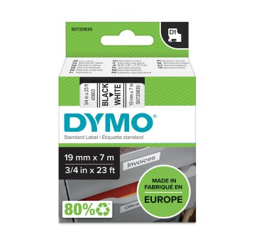 Taśma DYMO 45803 / S0720830 kol. czarny na białym 19mm x 7m D1