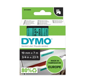 Taśma DYMO 45809 / S0720890 kol. czarny na zielonym 19mm x 7m D1