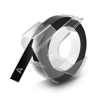 Taśma DYMO 520109 / S0898130 kol. biały na czarnym 9mm x 3m 3D