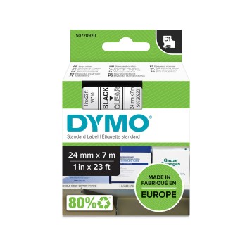 Taśma DYMO 53710 / S0720920 kol. czarny na przezroczystym 24mm x 7m D1