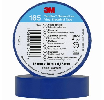 Taśma elektroizolacyjna winylowa 3M TEMFLEX 165 19mm x 20m x 0,15mm kol. niebieski