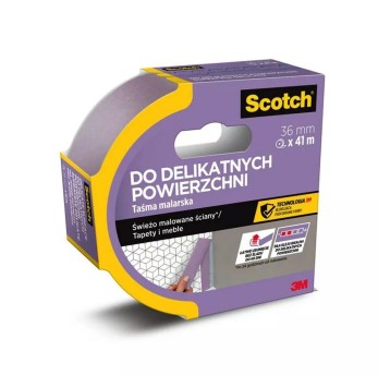 Taśma malarska 3M 36mm x 41m kol. fioletowy do delikatnych powierzchni [PEFC SGSCH-PEFC-COC-110078]