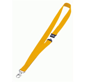 Taśma / smycz do identyfikatorów DURABLE z karabińczykiem kol. żółty [813704]