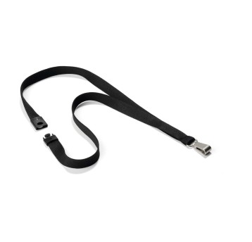 Taśma / smycz do identyfikatorów DURABLE z zatrzaskiem kol. czarny 10 szt. [812701]