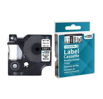 Taśma SPECMARK E40913 do Dymo 40913 / S0720680 kol. czarny na białym 9mm x 7m D1