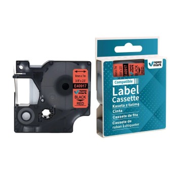 Taśma SPECMARK E40917 do Dymo 40917 / S0720720 kol. czarny na czerwonym 9mm x 7m D1