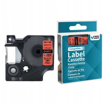 Taśma SPECMARK E43617 do Dymo 43617 kol. czarny na czerwonym 6mm x 7m DM1