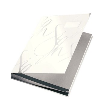 Teczka do podpisu 18 wkładów A4 LEITZ karton kol. biały [57450001]