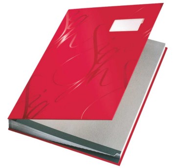 Teczka do podpisu 18 wkładów A4 LEITZ karton kol. czerwony [57450025]