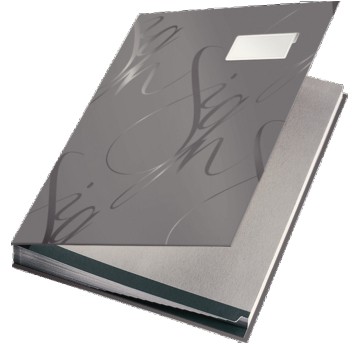 Teczka do podpisu 18 wkładów A4 LEITZ karton kol. szary [57450085]