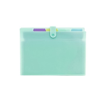 Teczka harmonijkowa 12 przegródek A4 BIURFOL tworzywo sztuczne kol. zielony pastelowy [THP-04-04]