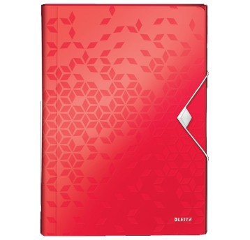 Teczka harmonijkowa 6 przegródek A4 LEITZ WOW tworzywo sztuczne kol. czerwony [45890026]