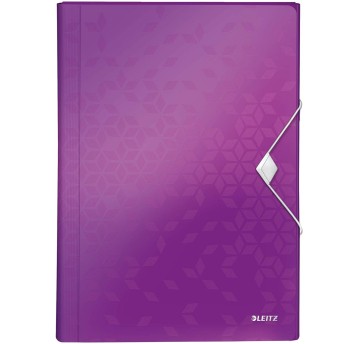 Teczka harmonijkowa 6 przegródek A4 LEITZ WOW tworzywo sztuczne kol. fioletowy [45890062]