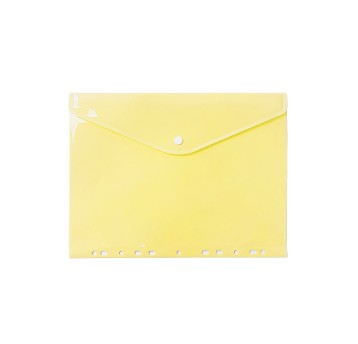 Teczka kopertowa A4 BIURFOL tworzywo sztuczne kol. żółty pastelowy z perforacją [TKZP-04-03]