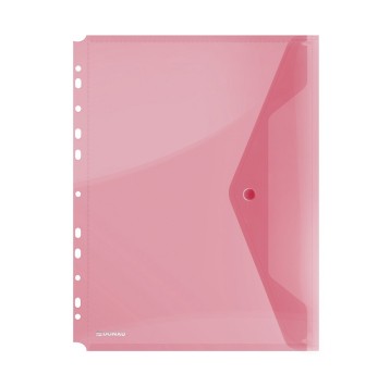 Teczka kopertowa na zatrzask A4 DONAU tworzywo sztuczne kol. czerwony transparentny z perforacją [8540001PL-04]