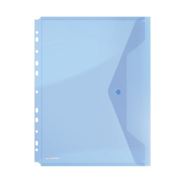 Teczka kopertowa na zatrzask A4 DONAU tworzywo sztuczne kol. niebieski transparentny z perforacją [8540001PL-10]