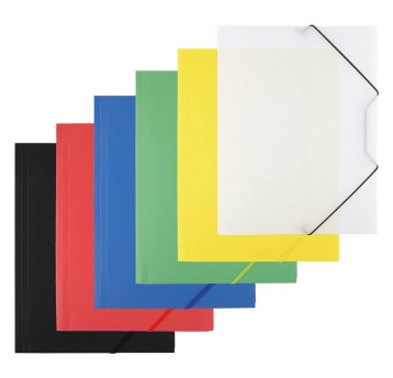 Teczka kopertowa z gumką A4 D.RECT tworzywo sztuczne kol. mix wzorów 6 szt. [110905]